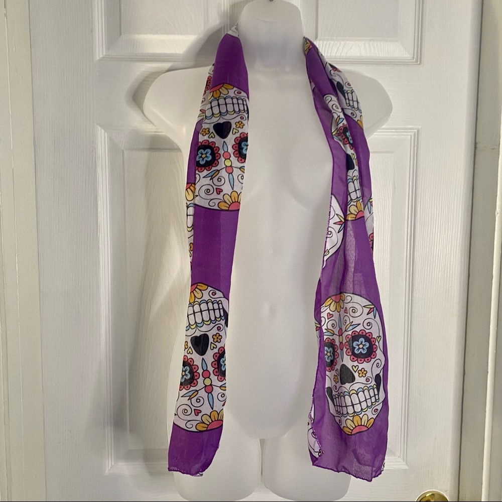 Lightweight Sugar Skull, Day of the Dead Scarf